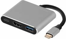 Adapter Tracer A-1 USB-C HDMI 4K USB 3.0 PDW 100W, hõbe