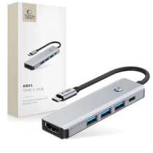 Adapter TECH PROTECT HB01 HUB 5in1 USB-C + USB3.0 + HDMI 4K 60Hz + PD100W - hall
