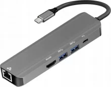 Adapter ART HUB 5in1 USB-C OEM-C15-1, hõbe