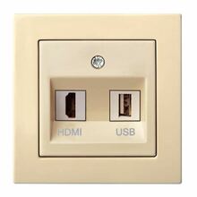 Pistikupesa Liregus EPSILON HDMI+USB, beež