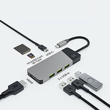 Adapter Green Cell HUB GC Connect 7W1 USB-C, 3xUSB 3.1, HDMI 4K 60Hz, PD 85W