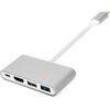 Adapter Power Plant CA911707 USB-C to HDMI, 4xUSB 2.0/3.0, hõbe