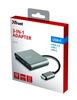 Adapter Trust Dalyx 3-in-1 USB-C/USB-A/HDMI, hõbe