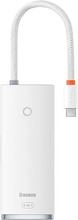 Baseus Lite Series multifunktsionaalne USB-C HUB - 2 x USB 3.0 / USB-C PD / HDMI 1.4 / SD / TF valge