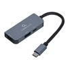 Adapter Gembird A-CM-COMBO3-02 USB Type-C 3-in-1, hõbe