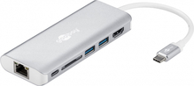 Adapter Goobay 76788 USB-C Premium Multiport-Dock, hõbe