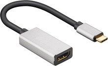 Adapter Goobay USB-C, HDMI, hõbe/must 60194
