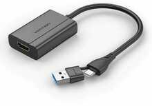 Adapter Vention USB-C + USB-A to HDMI ACYHB, hall, 0.15 m
