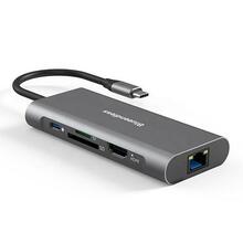 Adapter Extra Digital USB Type-C HDMI, 2 x USB 3.0, 1 x USB 2.0, 1 x Type C (PD), SD, RJ45