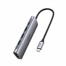Adapter Ugreen 5in1 Hub USB-C 3x USB 3.0 HDMI 4K USB-C PD