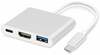 Adapter iLike HD1 3in1 USB-C HDMI hõbe