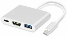 Adapter iLike HD1 3in1 USB-C HDMI hõbe