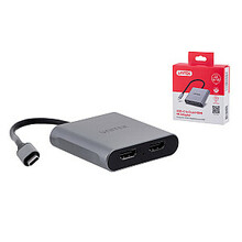 Adapter Unitek V1404B USB-C to 2X HDMI 4K 60HZ MST, hõbe