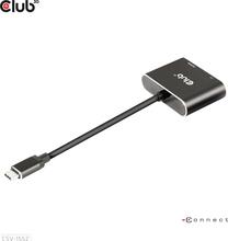 Club 3D MST jagaja USB3.2 Gen2 Type-C (DP Alt-Mode) DisplayPort + HDMI 4K60Hz must
