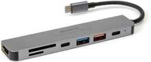 Adapter Platinet Multimedia 7in1 45985, USB hub, Power Delivery 100W, HDMI 4K