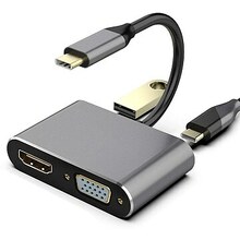 Adapter RoGer USB-C Multimedia HDMI 4K30Hz, VGA 1080p, USB 3.0, hall