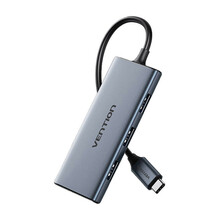 USB-C jagaja Vention TOOHB, HDMI, 3x USB 3.0, SD, TF, 0.15 m, hall