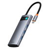 USB-C jagaja Baseus Metal Gleam 7in1 HDMI 4K 60Hz, 3x USB 3.0, USB-C PD, SD, microSD, hall