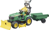 Mängutraktor haagise ja aednikuga BRUDER 62104 kollane/roheline