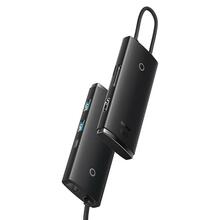Dokk Baseus Lite Series 6in1 USB-C kuni 2x USB 3.0 + USB-C PD + HDMI + SD/TF, must