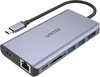 USB-C jagaja Unitek 2x USB 3.1 HDMI DP RJ45 SD D1056A, hall