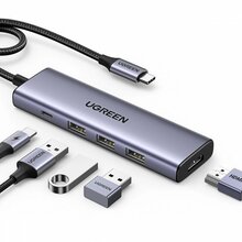 Adapter Ugreen CM511 5in1 USB-C/HDMI 1.4/USB-A, hall