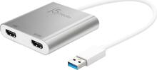 Adapter J5 Create USB 3.0 to Dual HDMI JUA365-N, hõbe