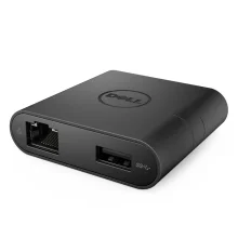 Adapter Dell DA200 USB-C to VGA ja HDMI, must