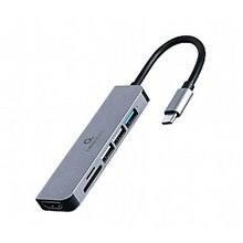 Adapter Gembird USB-C 6-in-1 A-CM-COMBO6-02, 0.12 m, hall