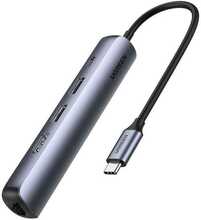 Adapter Ugreen CM418 USB-C to 2x USB 3.0, HDMI, RJ45, hall