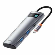 USB-C jaotur Baseus Metal Gleam WKWG020113 7in1 HDMI TF PD, hall