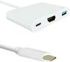 Qoltec adapter USB 3.1 typC Male / HDMI AF + USB AF + USB 3.1 typC valge