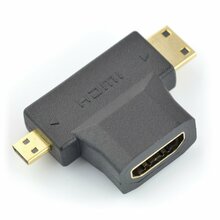Adapter Akyga AK-AD-23 HDMI female to MiniHDMI/MicroHDMI male, must