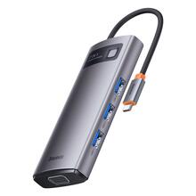 Hub Baseus Metal Gleam Series 7in1 USB-C kuni 3x USB 3.0 + HDMI + USB-C PD + VGA + Ethernet RJ45