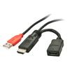 Adapter Lindy HDMI 1.4 M/F koos USB A toitega, 0.15 m