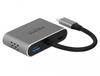 Adapter DeLOCK 64074 USB Type-C to HDMI ja VGA, 0,12 m, hall
