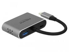Adapter DeLOCK 64074 USB Type-C to HDMI ja VGA, 0,12 m, hall