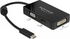 Adapter Delock USB Type-C to VGA/HDMI/DVI, 0,13 m, must