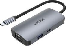 USB-C jagaja Unitek D1051A, 1xUSB 3.1 Gen1, VGA, 2xHDMI