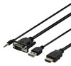 Kaabel Deltaco VGA-HDMI17, VGA-HDMI koos audio, 2 m, must