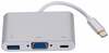 Adapter Roger, Type-C to VGA + USB/USB-C, hõbe