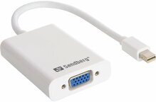 Adapter Sandberg 509-05 MiniDP to VGA koos audio, 0,1 m