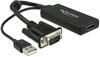 Adapter Delock 62668 VGA + Audio to HDMI, 0,25 m, must