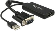 Adapter Delock 62668 VGA + Audio to HDMI, 0,25 m, must