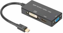 Adapter Assmann AK-340418-002-S, DisplayPort to HDMI, DVI, VGA, 0,2 m, must