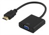 Adapter DELTACO HDMI - VGA koos audio, 0,2 m, must