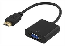 Adapter DELTACO HDMI - VGA koos audio, 0,2 m, must