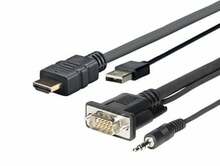 Kaabel Vivolink PROHDMIMVGA1 HDMI/VGA/USB/3.5mm, 1 m, must