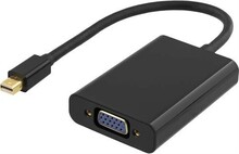 Adapter Deltaco DP-VGA13-K Mini DP to VGA, 0,25 m, must
