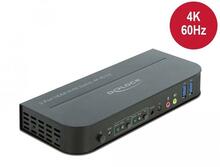KVM-lüliti Delock HDMI KVM Switch 4K 60 Hz, must